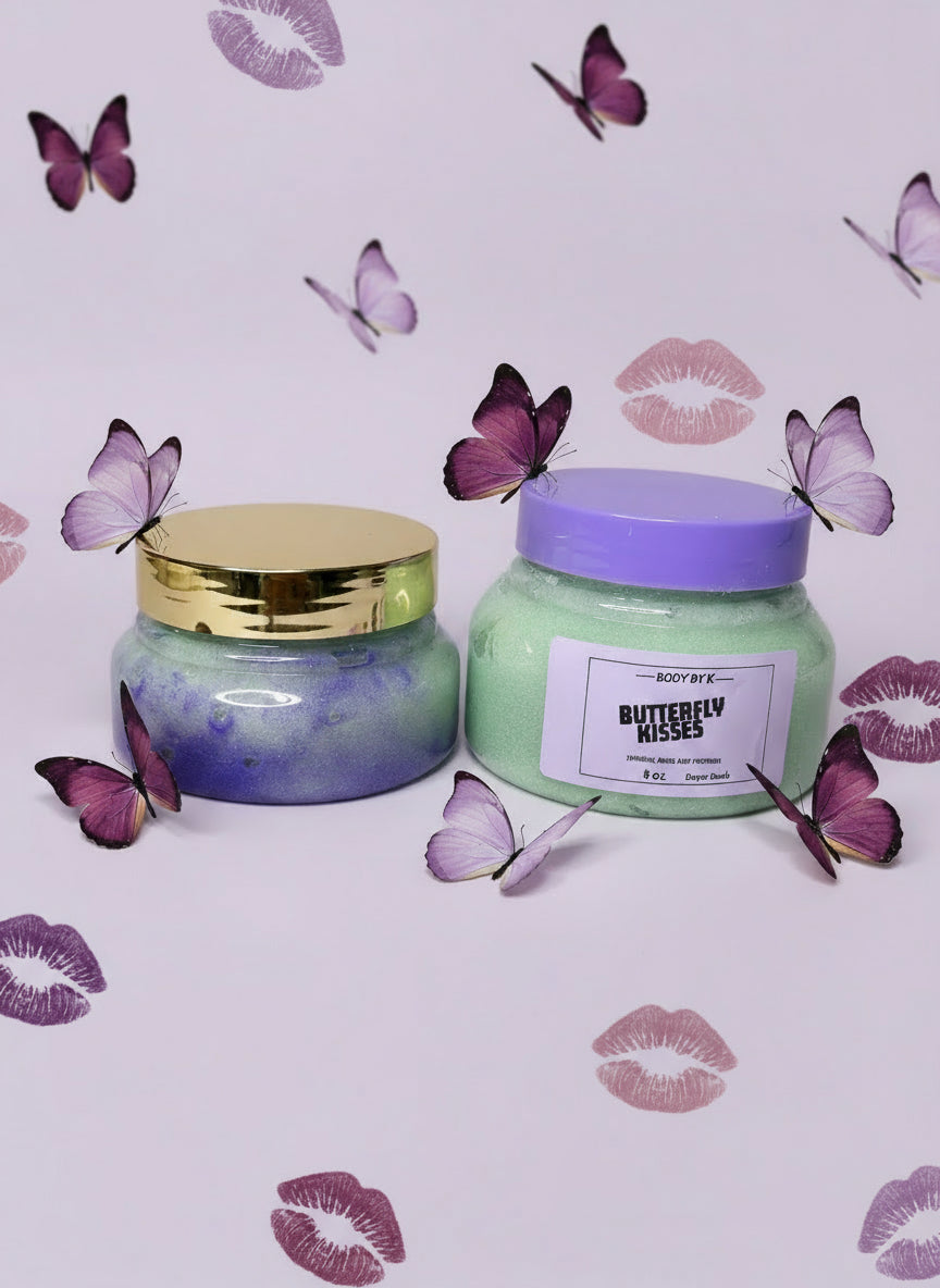 Purple soap with a label on a striped towel next to a stove.